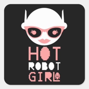 Hot robot girl square sticker