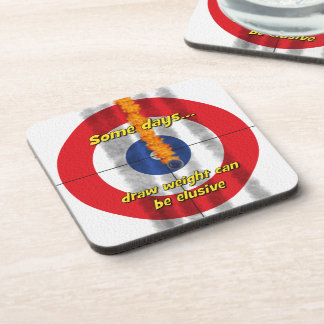 Hot Rocks 'draw weight' Curler's Coasters - (Red)