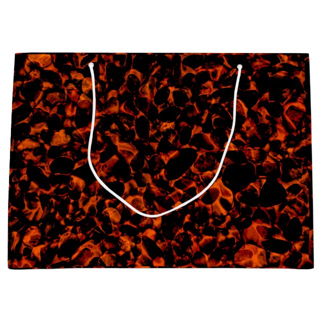 Hot Rocks Ember – Molten Abstract Lava Texture Large Gift Bag (Front)