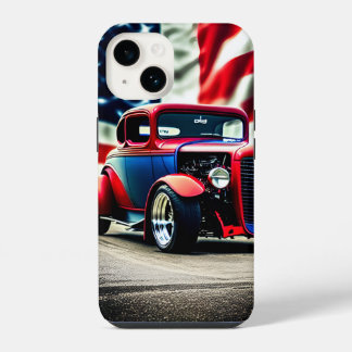Hot Rod and American flag iPhone 14 Case