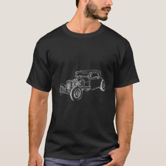 Hot Rod Classic Coupe Outline Rustbucket Rat Race T-Shirt