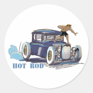 hOt rOd Classic Round Sticker
