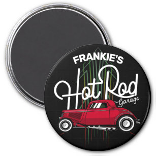 Hot Rod Garage CUSTOM NAME Deluxe Pinstripes Car Magnet