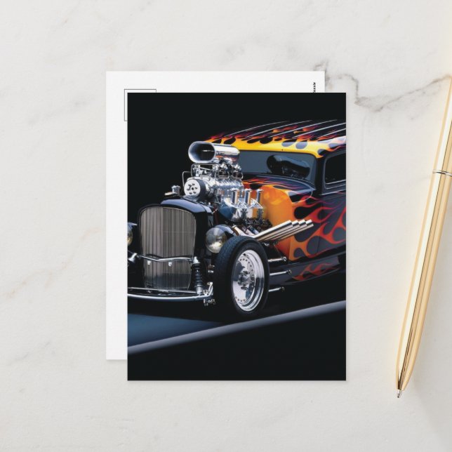 Hot rod holiday postcard (Front/Back In Situ)