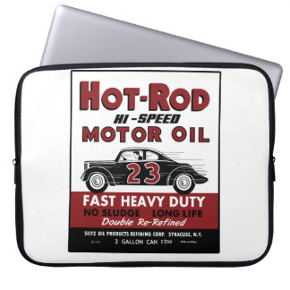 Hot Rod Motor Oil vintage tin can reproduction Laptop Sleeve