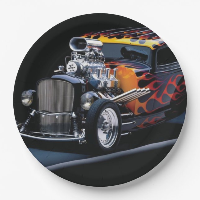 Hot rod paper plate (Front)