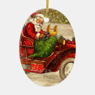 Hot Rod Santa Ceramic Tree Decoration