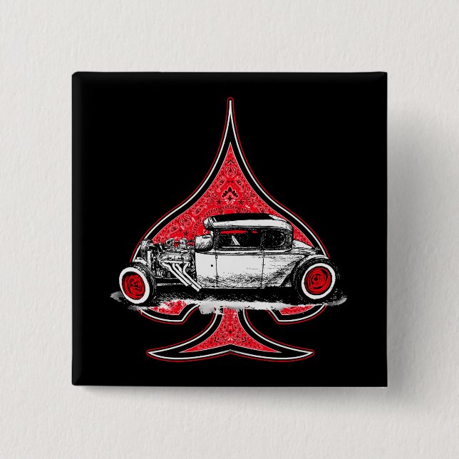 Hot Rod Spade Button (Front)