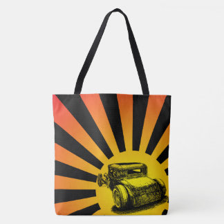 Hot Rod Sunset Tote Bag