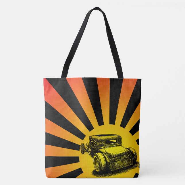 Hot Rod Sunset Tote Bag (Front)
