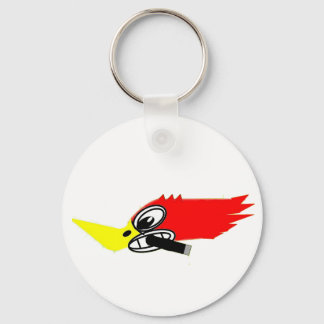 hot  rod wood pecker key ring