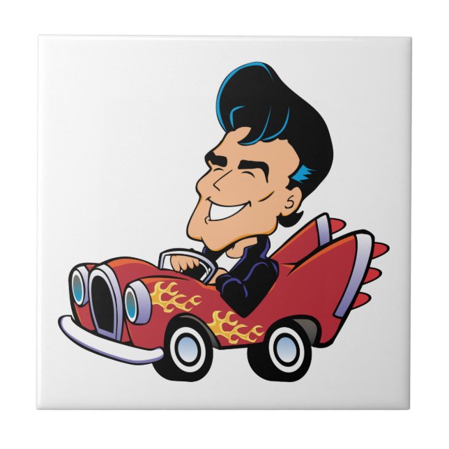 Hot Rodder Ceramic Tile (Front)