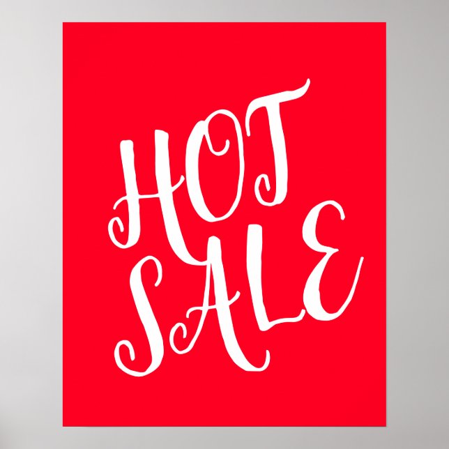 HOT SALE Sign, Retail Sale Sign, Clearance Sale Poster (Front)