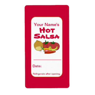 Hot Salsa Personalised Jar Stickers Add Your Name