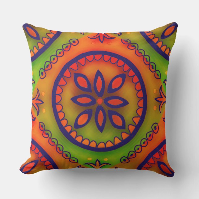 Hot Salsa Talavera Tile Cushion (Front)
