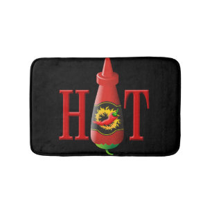 Hot sauce bottle bath mat