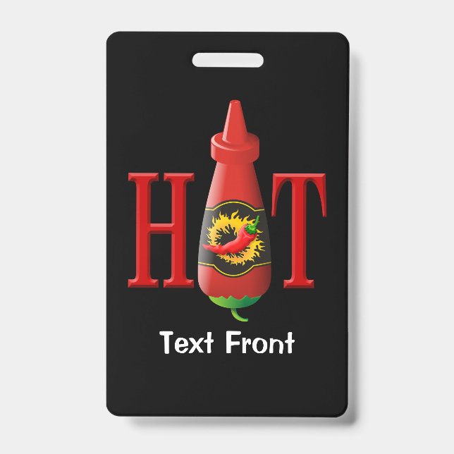 Hot Sauce Bottle ID Badge (Front)