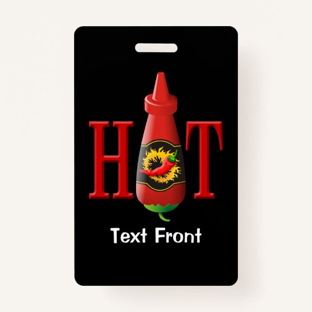 Hot Sauce Bottle ID Badge (Front)