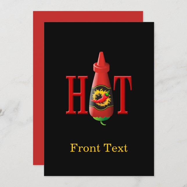 Hot sauce bottle invitation (Front/Back)