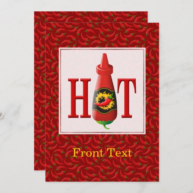 Hot sauce bottle invitation (Front/Back)