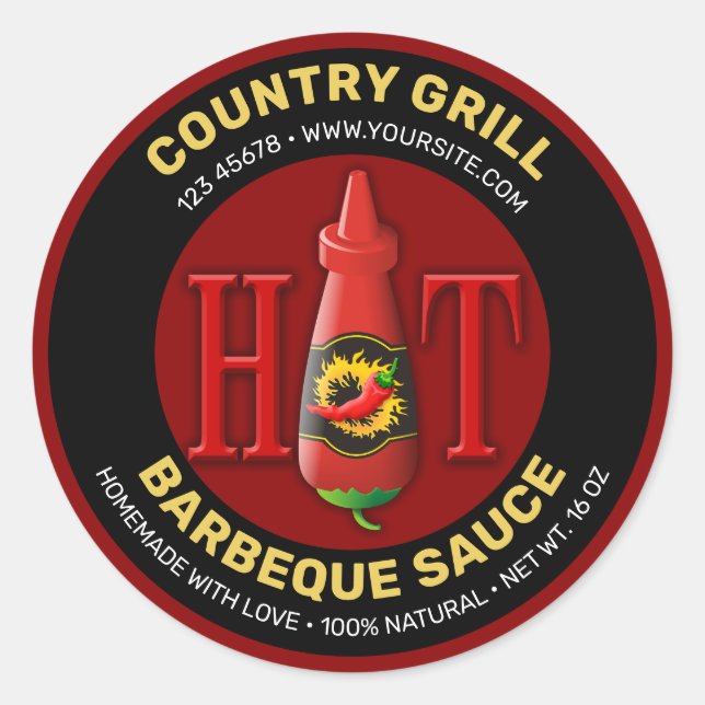 Hot Sauce Bottle Label (Front)