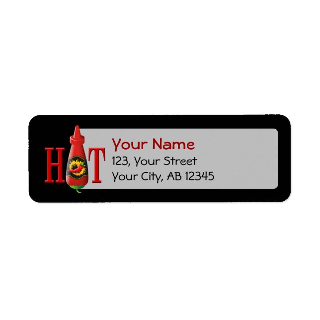 Hot Sauce Bottle Return Address Label (Front)