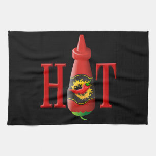 Hot Sauce Bottle Tea Towel