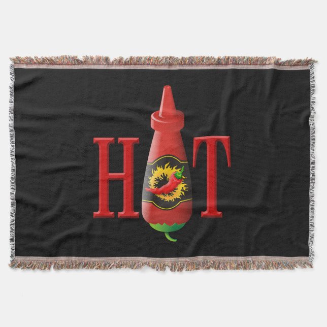 Hot sauce bottle throw blanket (Front)