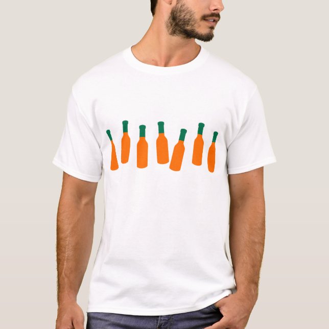 Hot Sauce Bottles T-Shirt (Front)