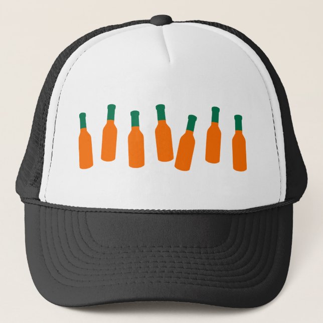 Hot Sauce Bottles Trucker Hat (Front)