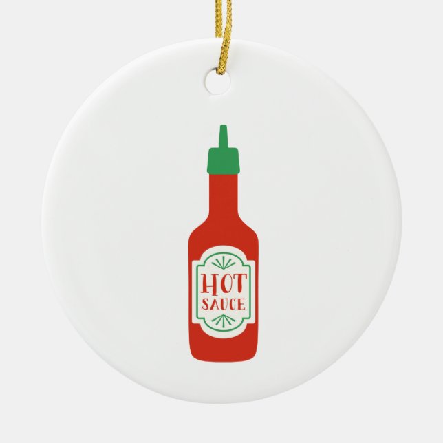 Hot Sauce Ceramic Ornament (Front)