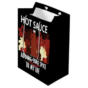 Hot Sauce Ketchup Fire Red Chilli Pepper Medium Gift Bag