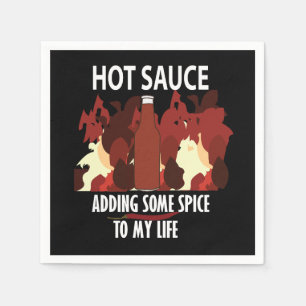 Hot Sauce Ketchup Fire Red Chilli Pepper Party Napkin