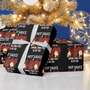Hot Sauce Ketchup Fire Red Chilli Pepper Wrapping Paper