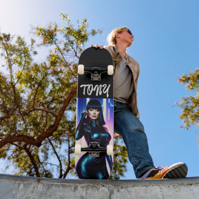 HOT SCI-FI CURVY WOMAN PERSONALZED SKATEBOARDS (Outdoor 1)