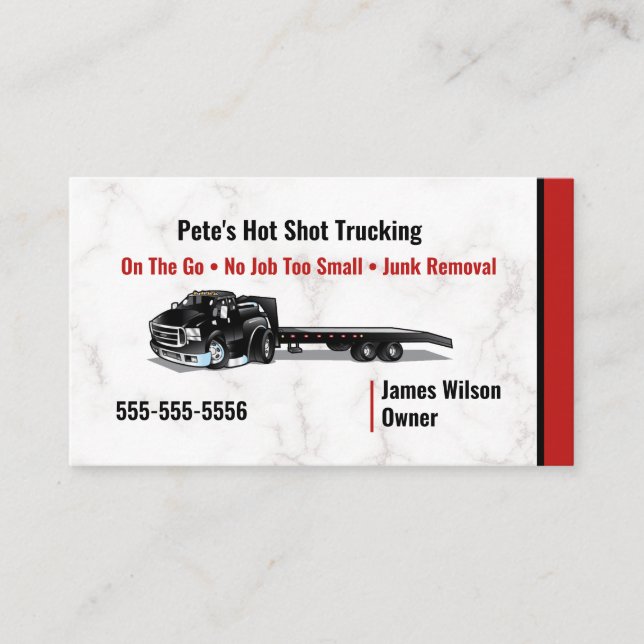 Hot Shot Trucking Business Card (Front)