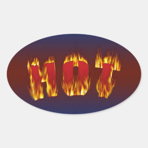 Hot Sign Oval Sticker