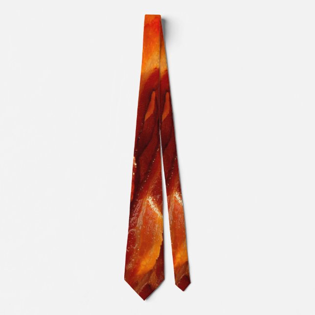 Hot Sizzling Yummy Salty Bacon Texture Tie (Front)