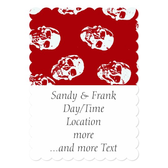 Hot Skulls,red white Card