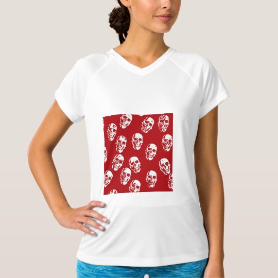 Hot Skulls,red white T-Shirt