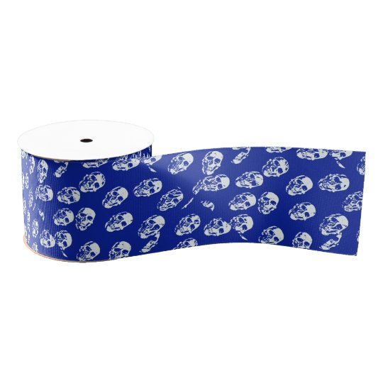 Hot Skulls,white Grosgrain Ribbon