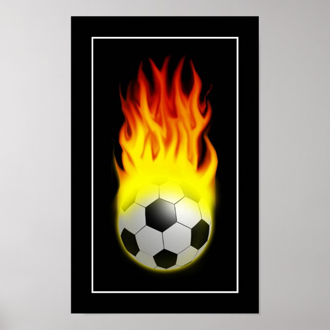 Hot Soccer Ball on Fire - POSTER (Front)