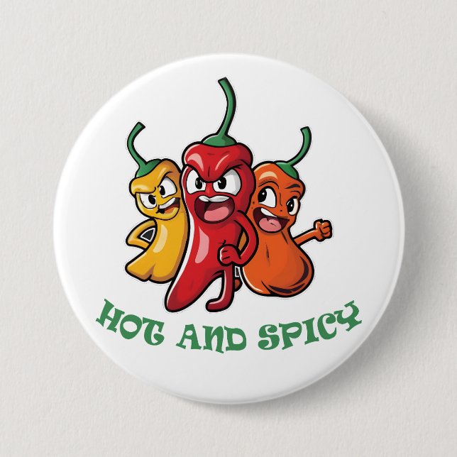 Hot Spicy Chilli Peppers 7.5 Cm Round Badge (Front)