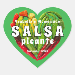 Hot spicy chilli peppers heart Salsa picante Heart Sticker