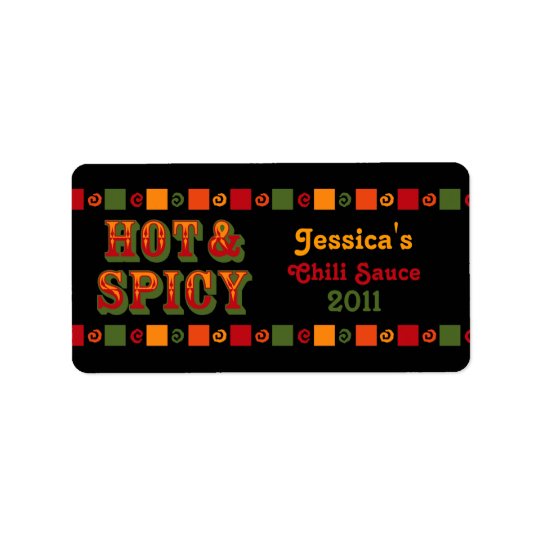 Hot & Spicy Food Label Address Label