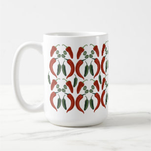HOT & SPICY Jalapeño Chile Peppers Pattern Art Coffee Mug