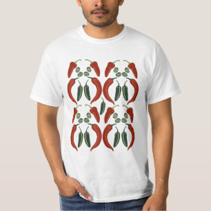 HOT & SPICY Jalapeño Chile Peppers Pattern Art T-Shirt