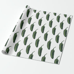 HOT & SPICY Jalapeño Chile Peppers Pattern Wrapping Paper