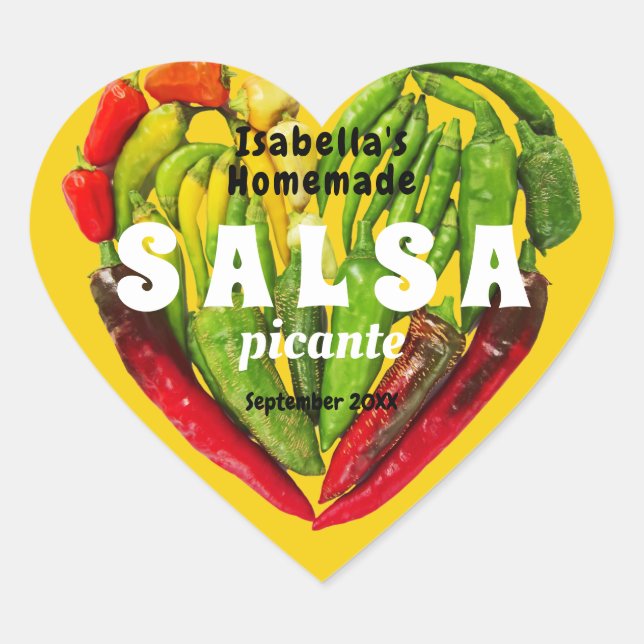 Hot spicy Salsa chilli peppers heart mustard food Sticker (Front)