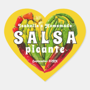 Hot spicy Salsa chilli peppers heart mustard food Sticker